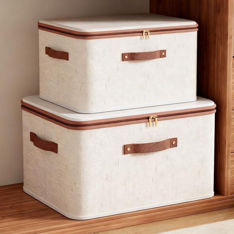 Linum Home Textiles - Cotton Linen Foldable Clothes Storage Box