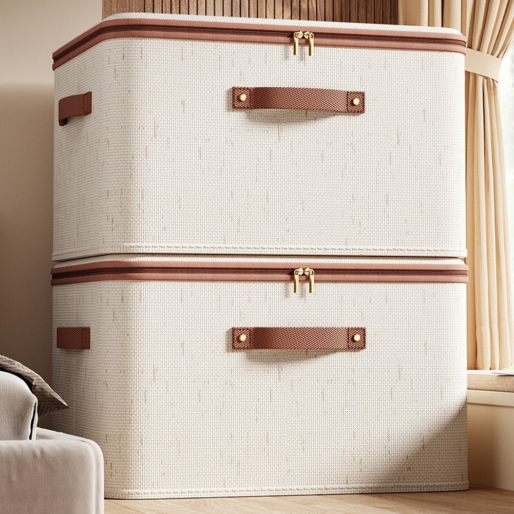 Linum Home Textiles - Foldable Storage Box With Lid Large