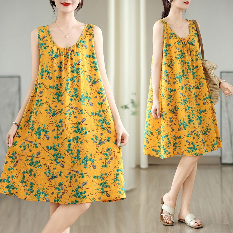Linum Home Textiles - Summer Thin Cotton Linen A-Line Dress