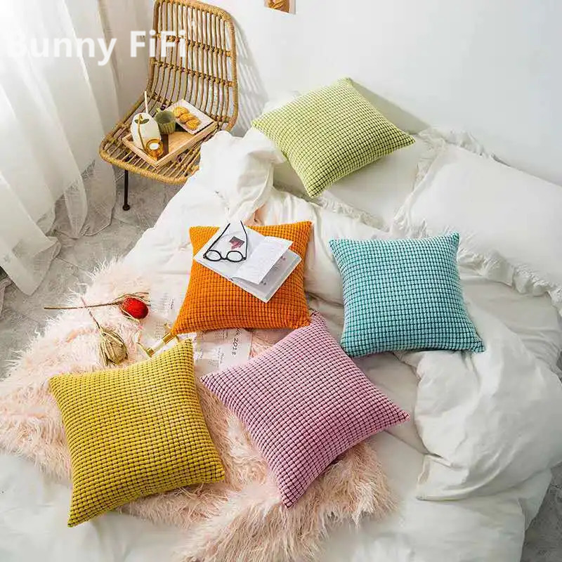 Soft Corduroy Corn Grain Home  - đánh giá và giá Pillow Cover 20X20