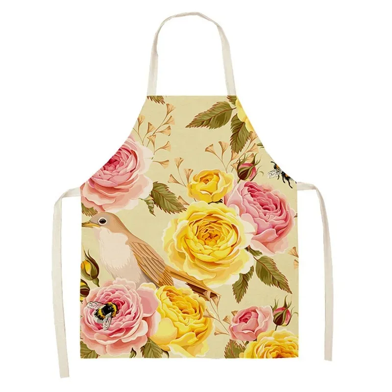 Peony flower linen apron kitch - đánh giá và giá Linum Home Textiles