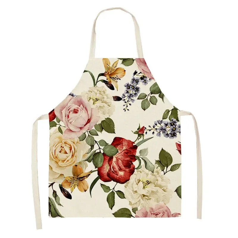 Peony flower linen apron kitch - đánh giá và giá Linum Home Textiles