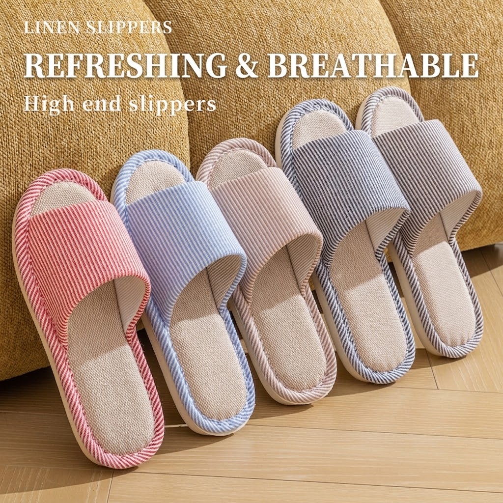 Breathable Flax Linen Slippers - đánh giá và giá Home And Textiles