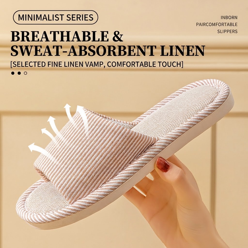 Breathable Flax Linen Slippers - đánh giá và giá Home And Textiles